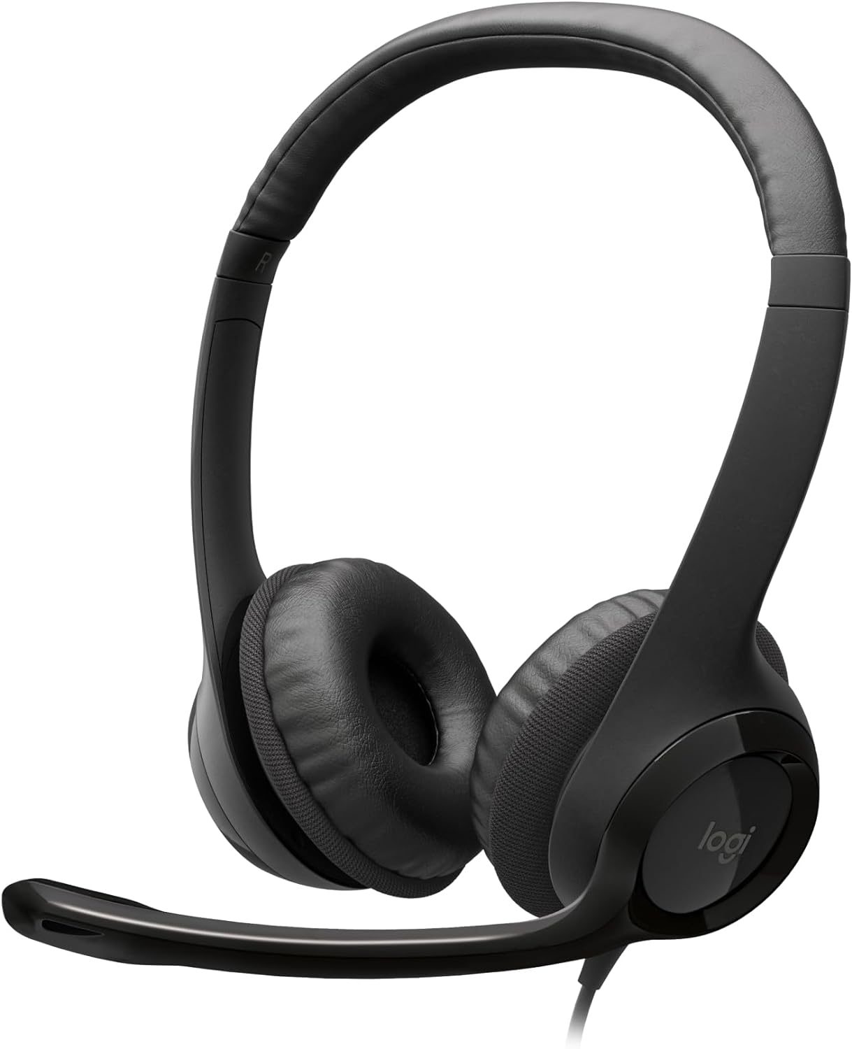 Logitech H390 Wired Headset, Stereo Headphones with Noise-Cancelling Microphone, USB, In-Line Controls, PC/Mac/Laptop - Black