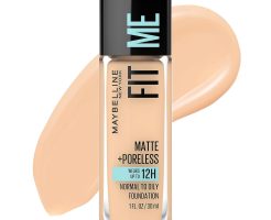 Maybelline Fit Me Matte + Poreless Liquid Oil-Free Foundation Makeup, Classic Ivory, 1 Count (Packaging May Vary)